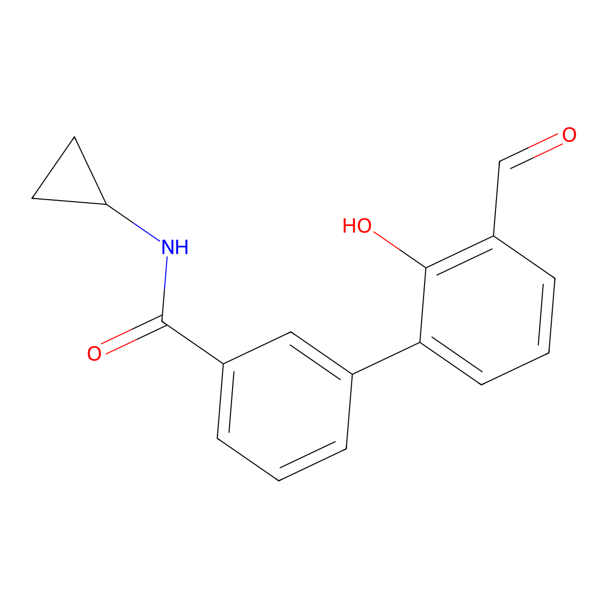 6-[3-(Cyclopropylaminocarbonyl)phenyl]-2-formylphenol molecular structure, CAS 1261898-30-9