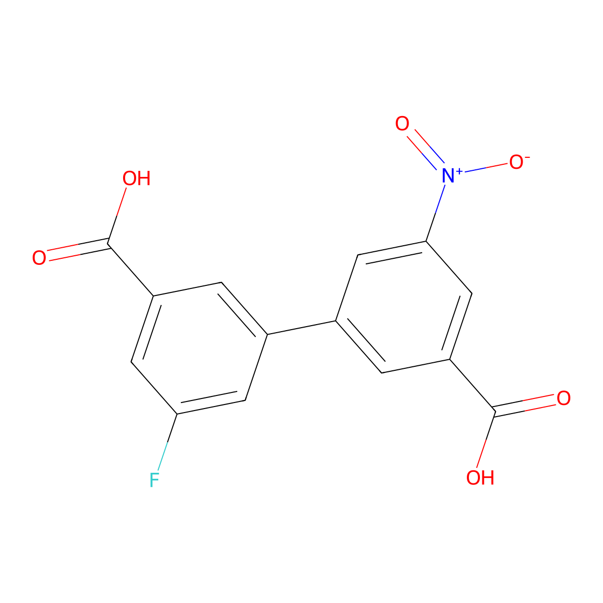 3-(3-Carboxy-5-fluorophenyl)-5-nitrobenzoic acid molecular structure, CAS 1261898-31-0