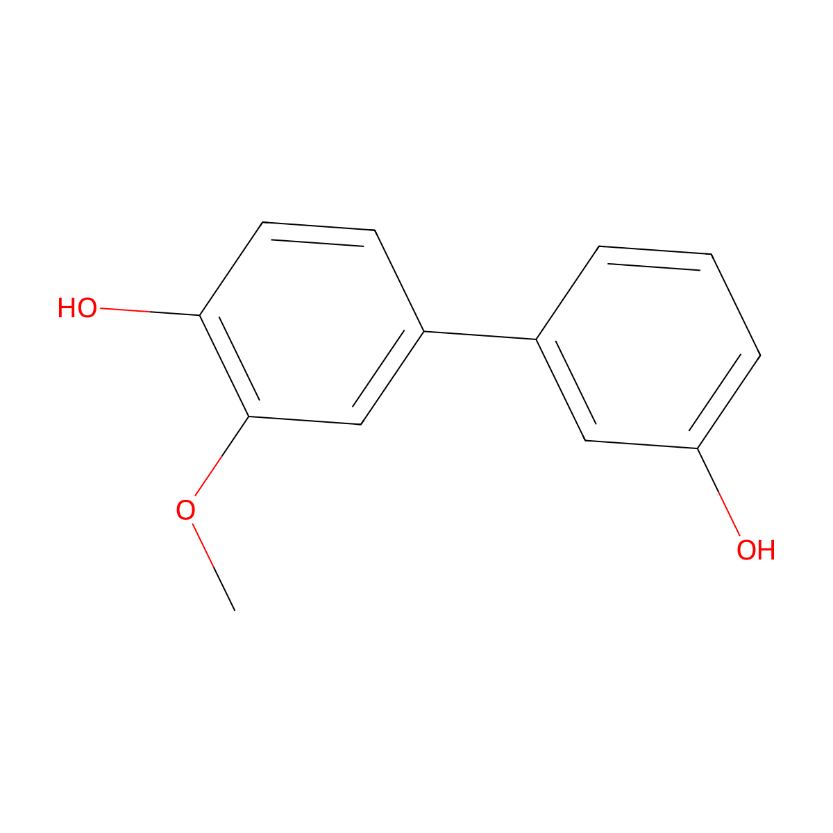 4-(3-Hydroxyphenyl)-2-methoxyphenol molecular structure, CAS 1261898-40-1