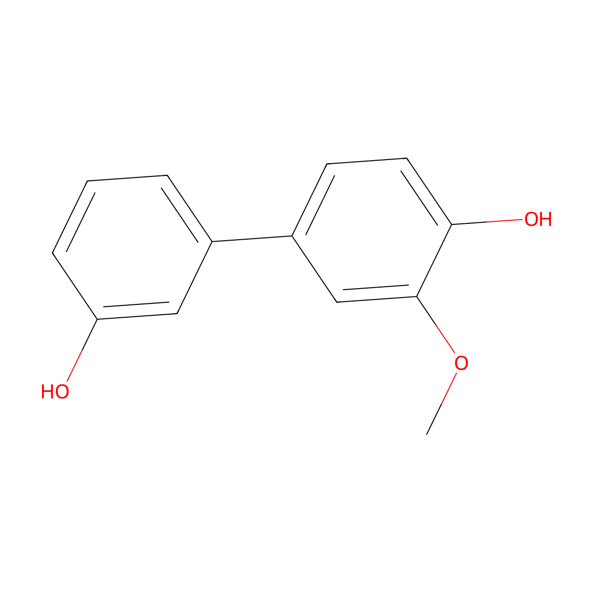 4-(3-Hydroxyphenyl)-2-methoxyphenol molecular structure, CAS 1261898-40-1