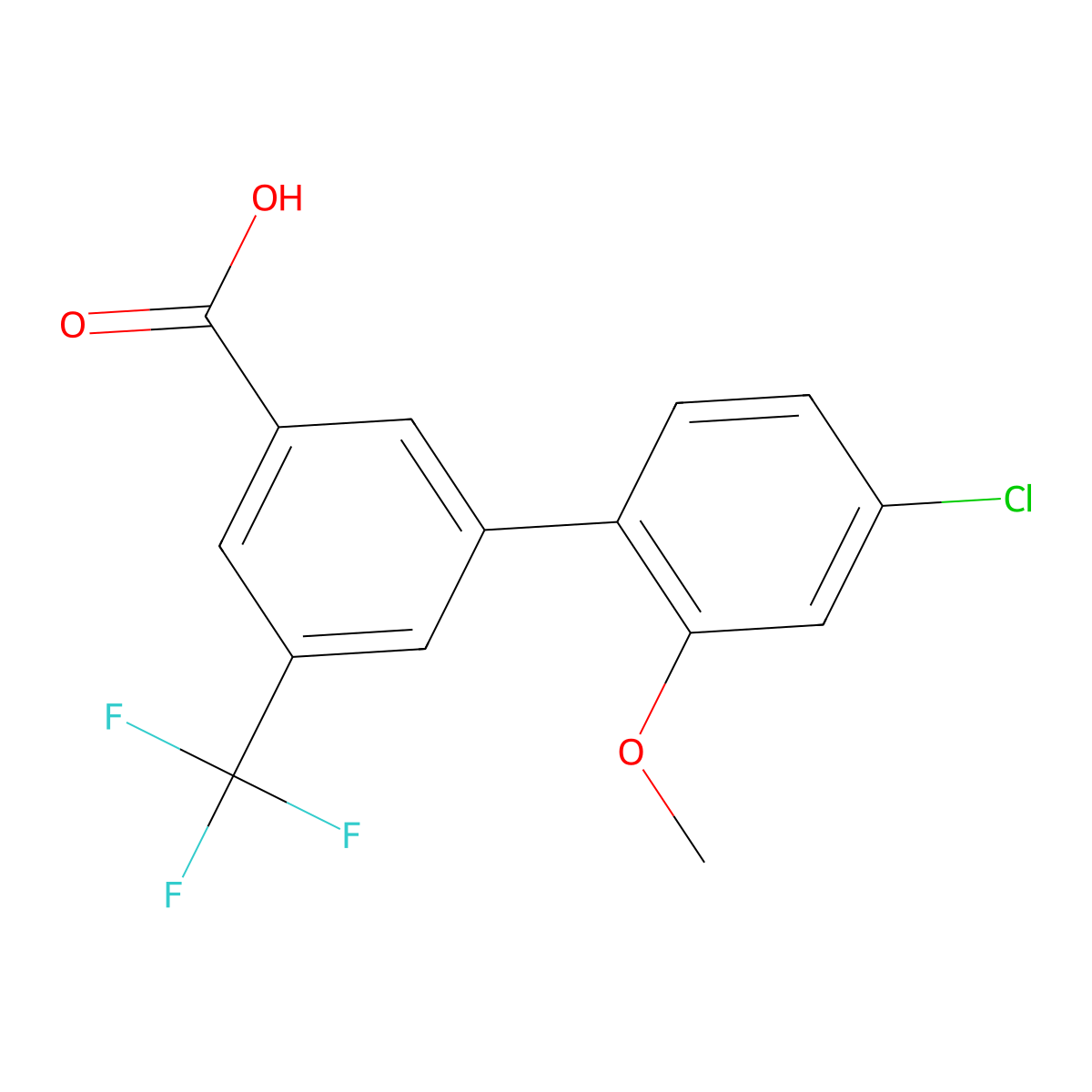 3-(4-Chloro-2-methoxyphenyl)-5-trifluoromethylbenzoic acid molecular structure, CAS 1261898-41-2