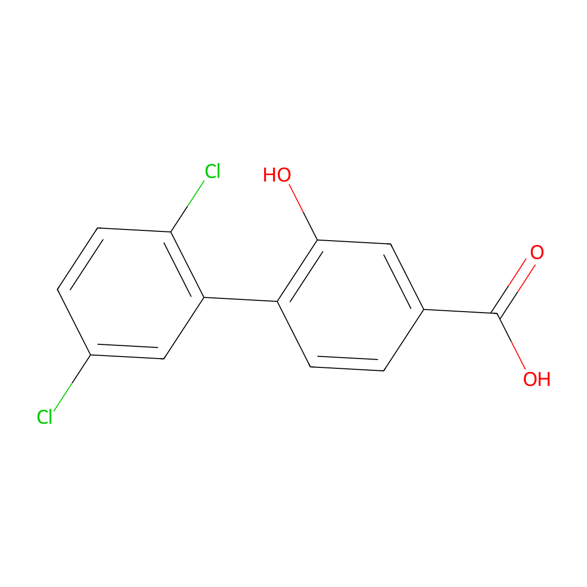 4-(2,5-Dichlorophenyl)-3-hydroxybenzoic acid molecular structure, CAS 1261898-48-9