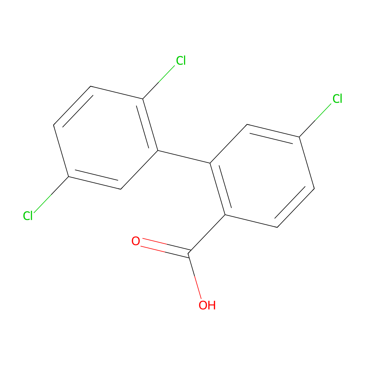 4-Chloro-2-(2,5-dichlorophenyl)benzoic acid molecular structure, CAS 1261898-49-0