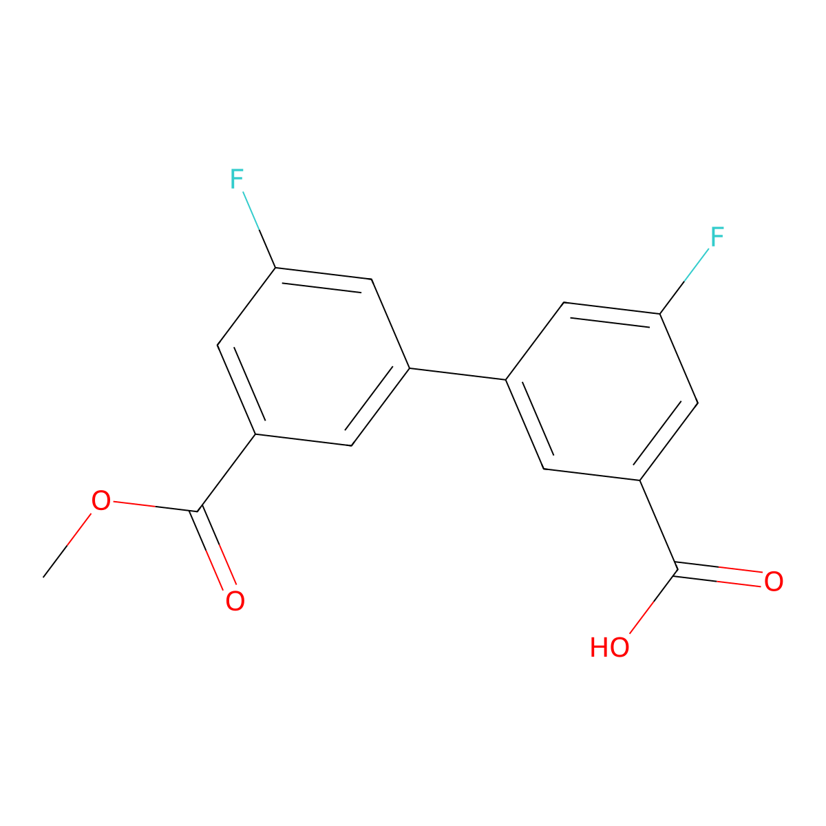 5-Fluoro-3-(3-fluoro-5-methoxycarbonylphenyl)benzoic acid molecular structure, CAS 1261898-56-9
