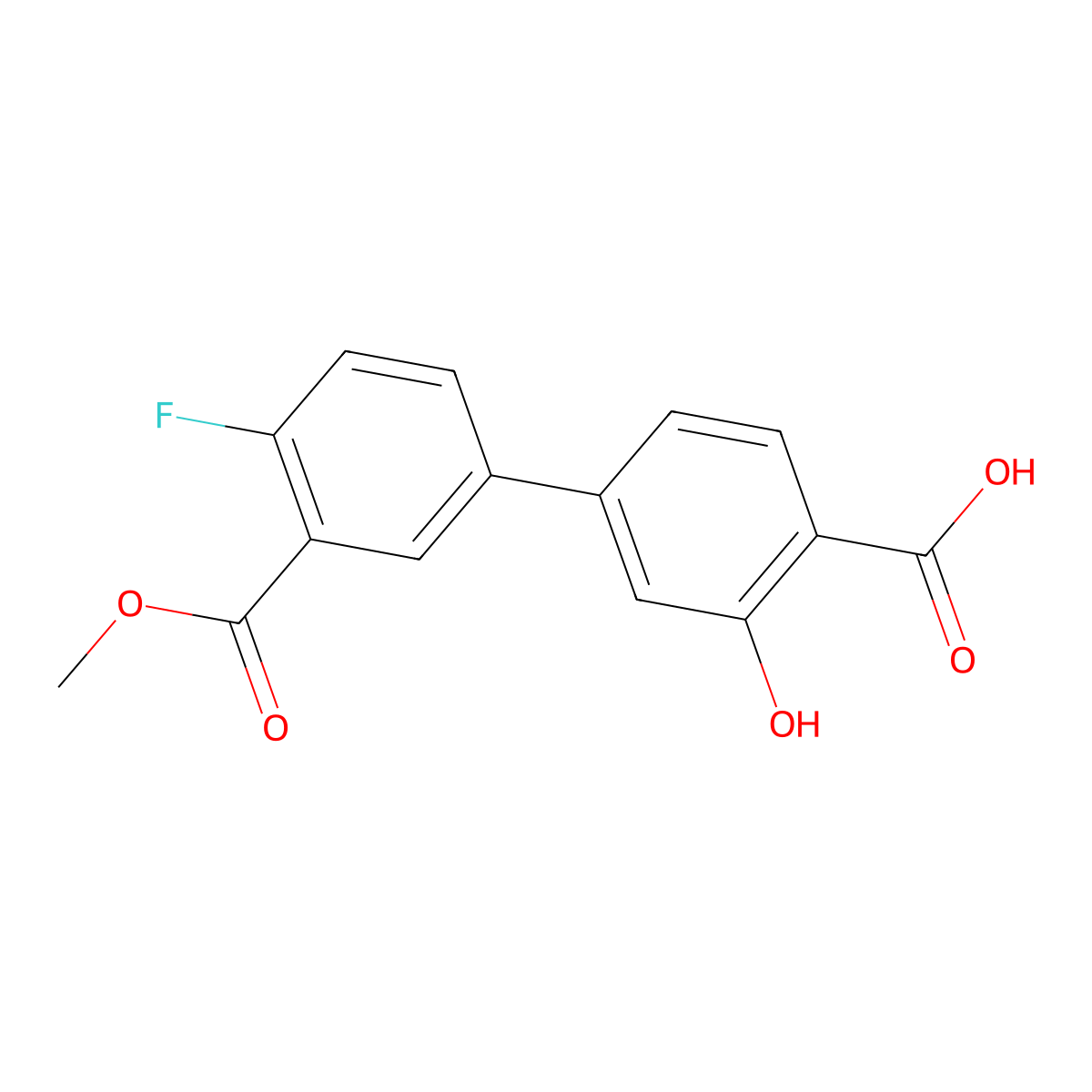 4-(4-Fluoro-3-methoxycarbonylphenyl)-2-hydroxybenzoic acid molecular structure, CAS 1261898-59-2