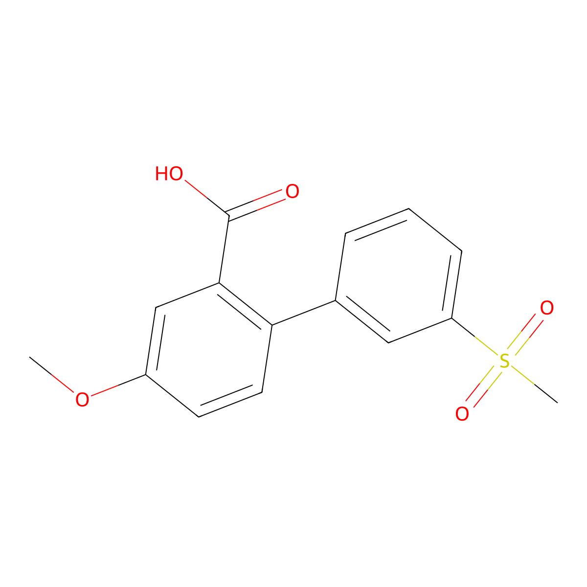5-Methoxy-2-(3-methylsulfonylphenyl)benzoic acid molecular structure, CAS 1261898-63-8