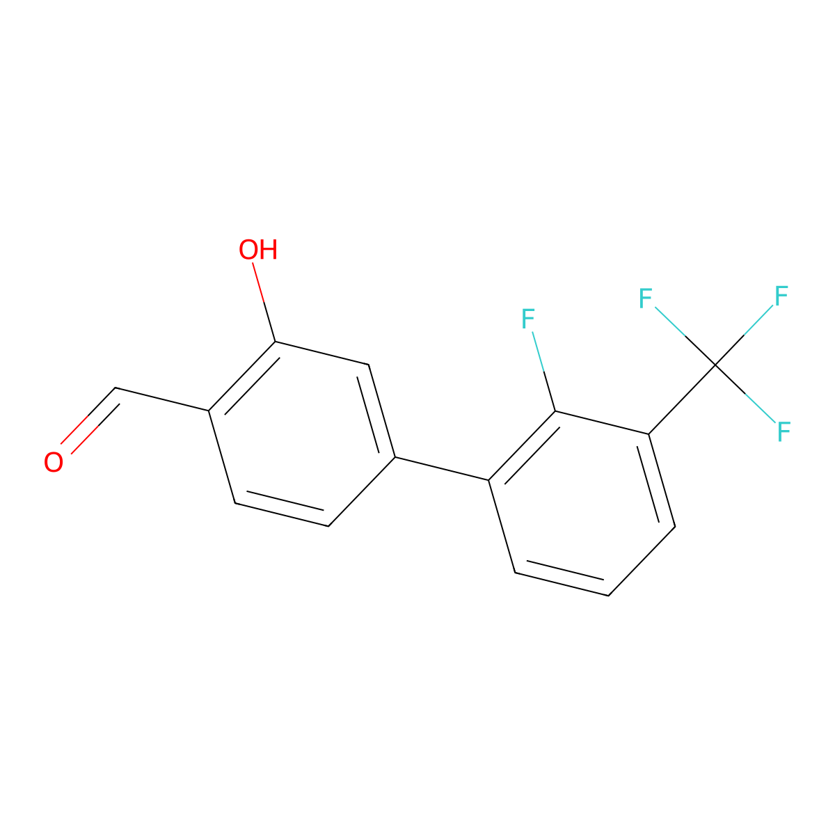 5-(2-Fluoro-3-trifluoromethylphenyl)-2-formylphenol molecular structure, CAS 1261898-68-3