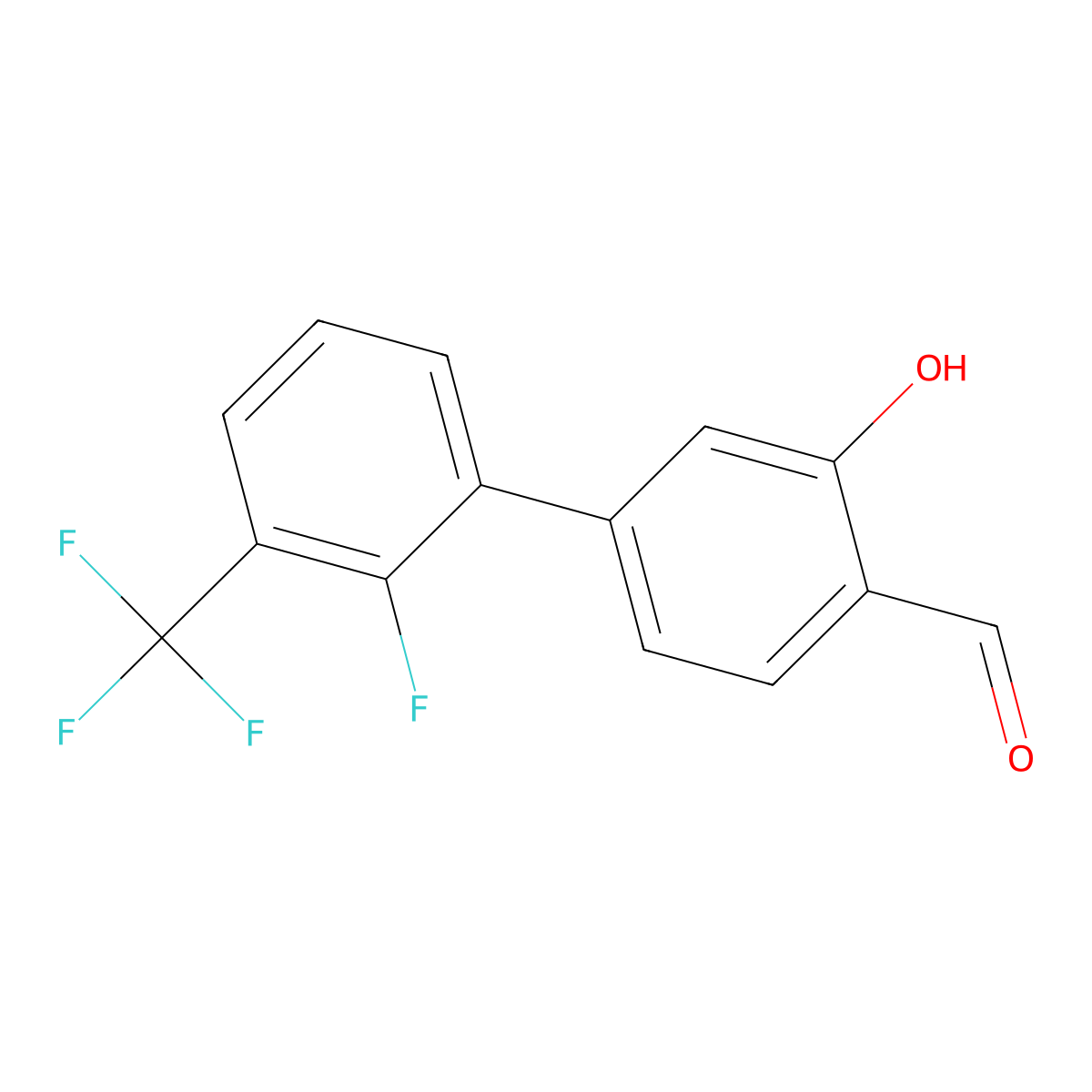 5-(2-Fluoro-3-trifluoromethylphenyl)-2-formylphenol molecular structure, CAS 1261898-68-3