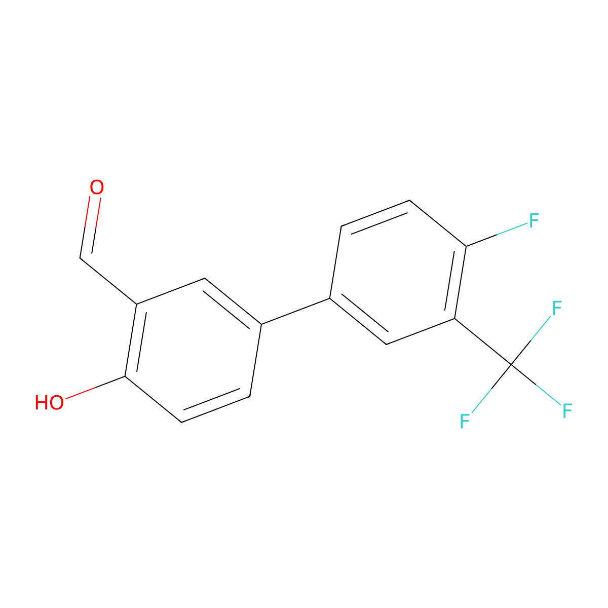 4-(4-Fluoro-3-trifluoromethylphenyl)-2-formylphenol molecular structure, CAS 1261898-69-4