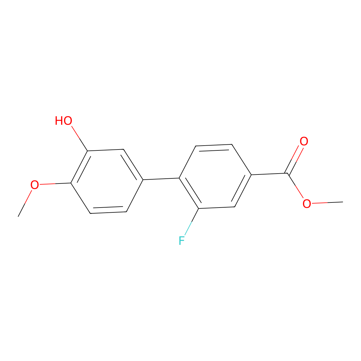 5-(2-Fluoro-4-methoxycarbonylphenyl)-2-methoxyphenol molecular structure, CAS 1261898-86-5