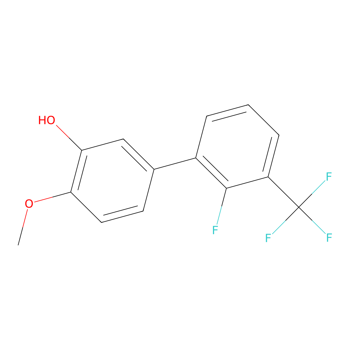 5-(2-Fluoro-3-trifluoromethylphenyl)-2-methoxyphenol molecular structure, CAS 1261898-90-1