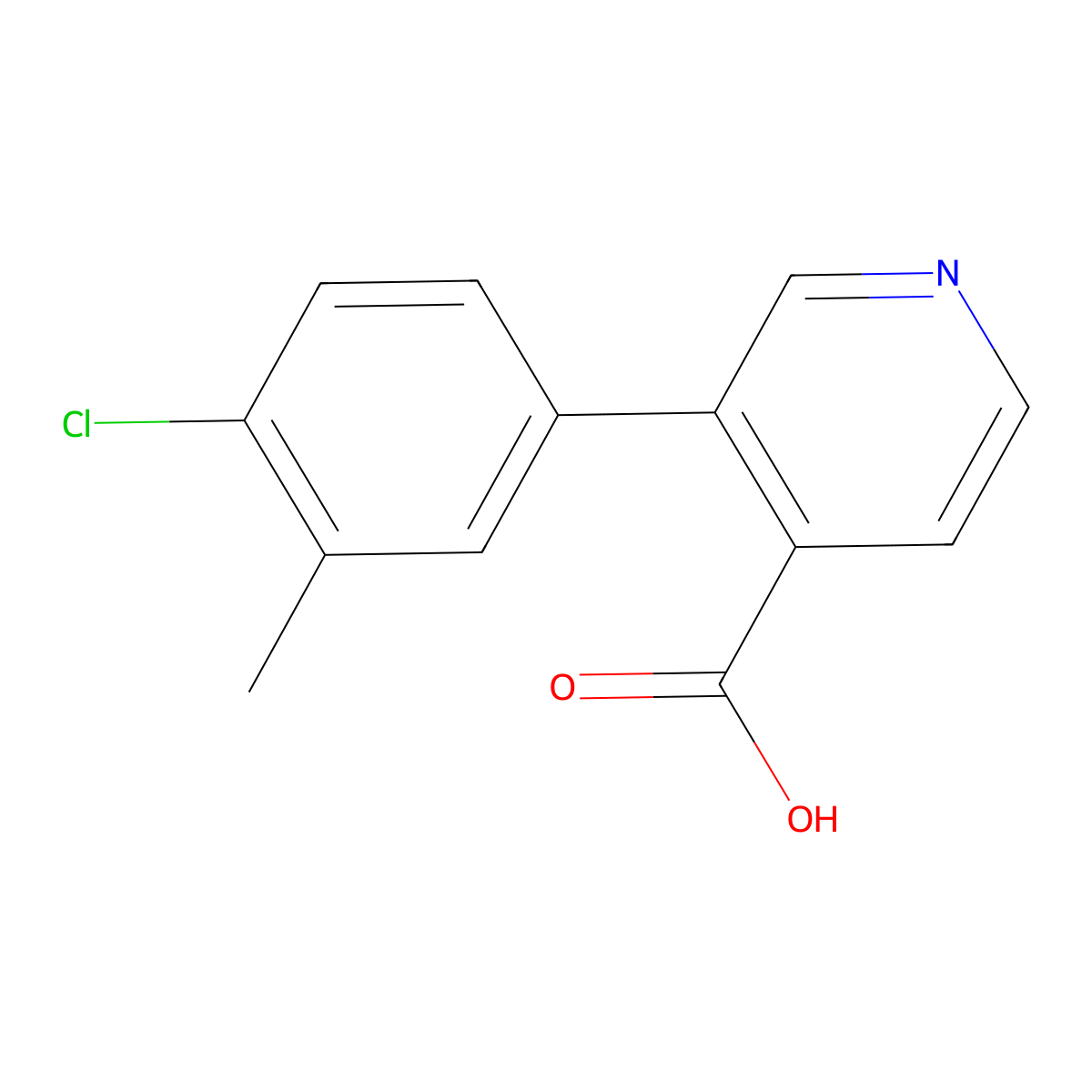 3-(4-Chloro-3-methylphenyl)pyridine-4-carboxylic acid molecular structure, CAS 1261899-08-4