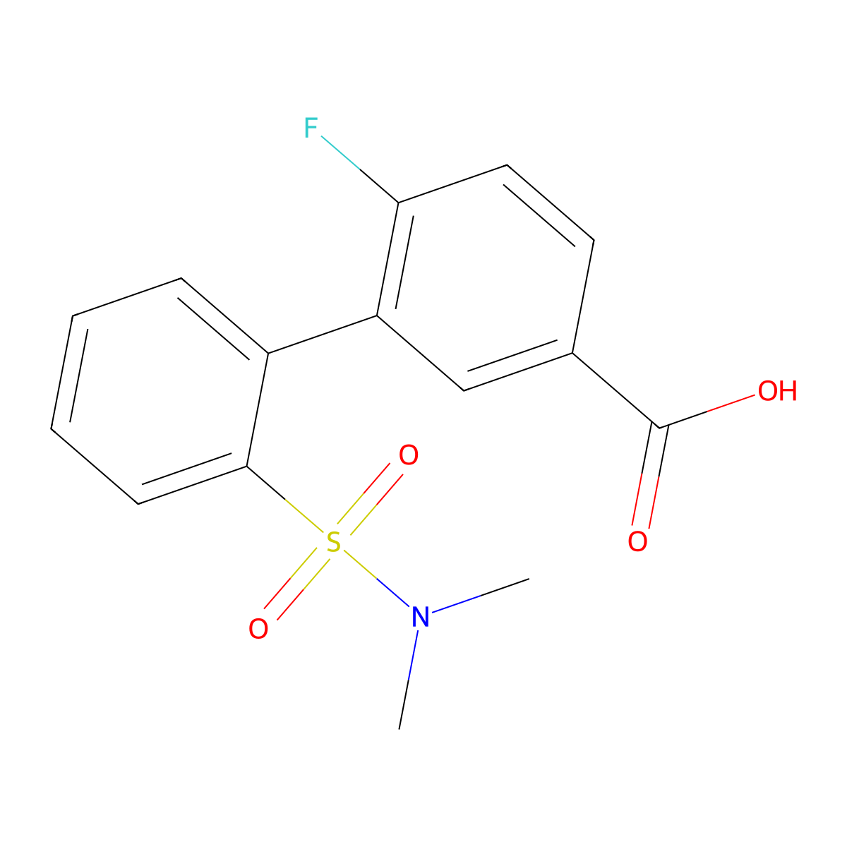 3-(2-N,N-Dimethylsulfamoylphenyl)-4-fluorobenzoic acid molecular structure, CAS 1261899-25-5