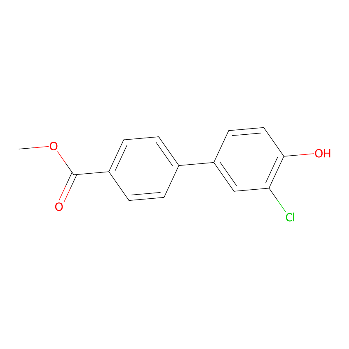 2-Chloro-4-(4-methoxycarbonylphenyl)phenol molecular structure, CAS 1261899-32-4