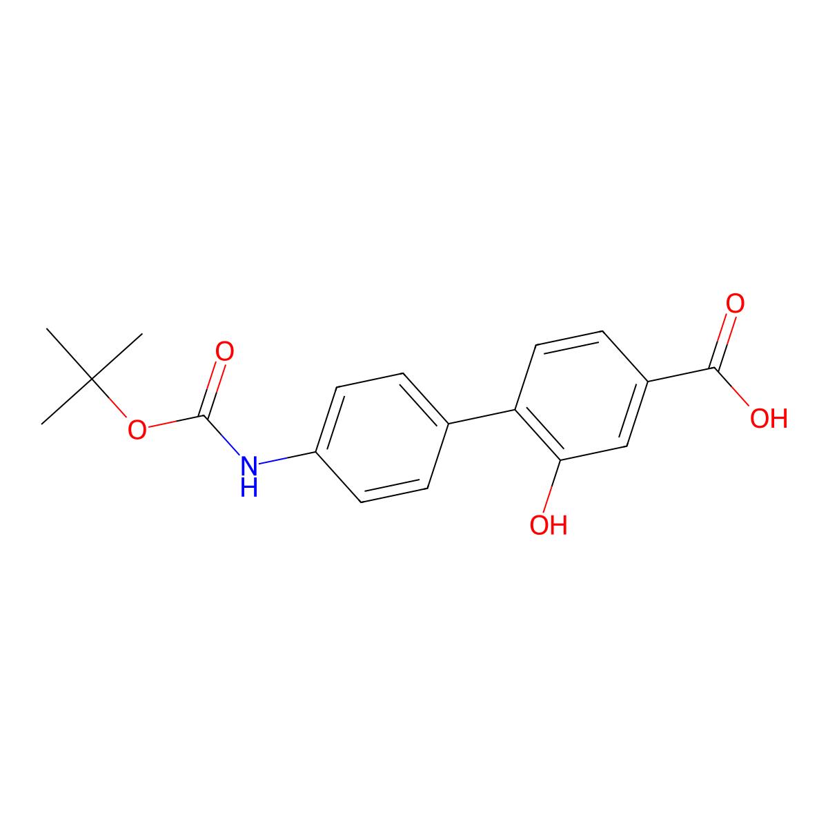4-(4-BOC-Aminophenyl)-3-hydroxybenzoic acid molecular structure, CAS 1261899-41-5
