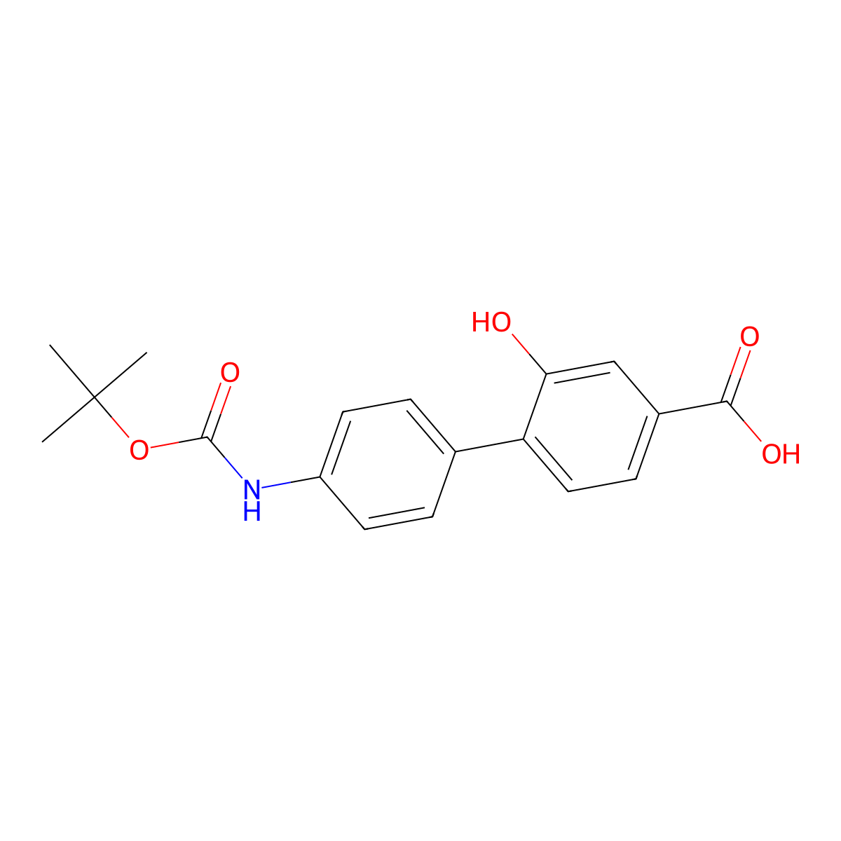 4-(4-BOC-Aminophenyl)-3-hydroxybenzoic acid molecular structure, CAS 1261899-41-5
