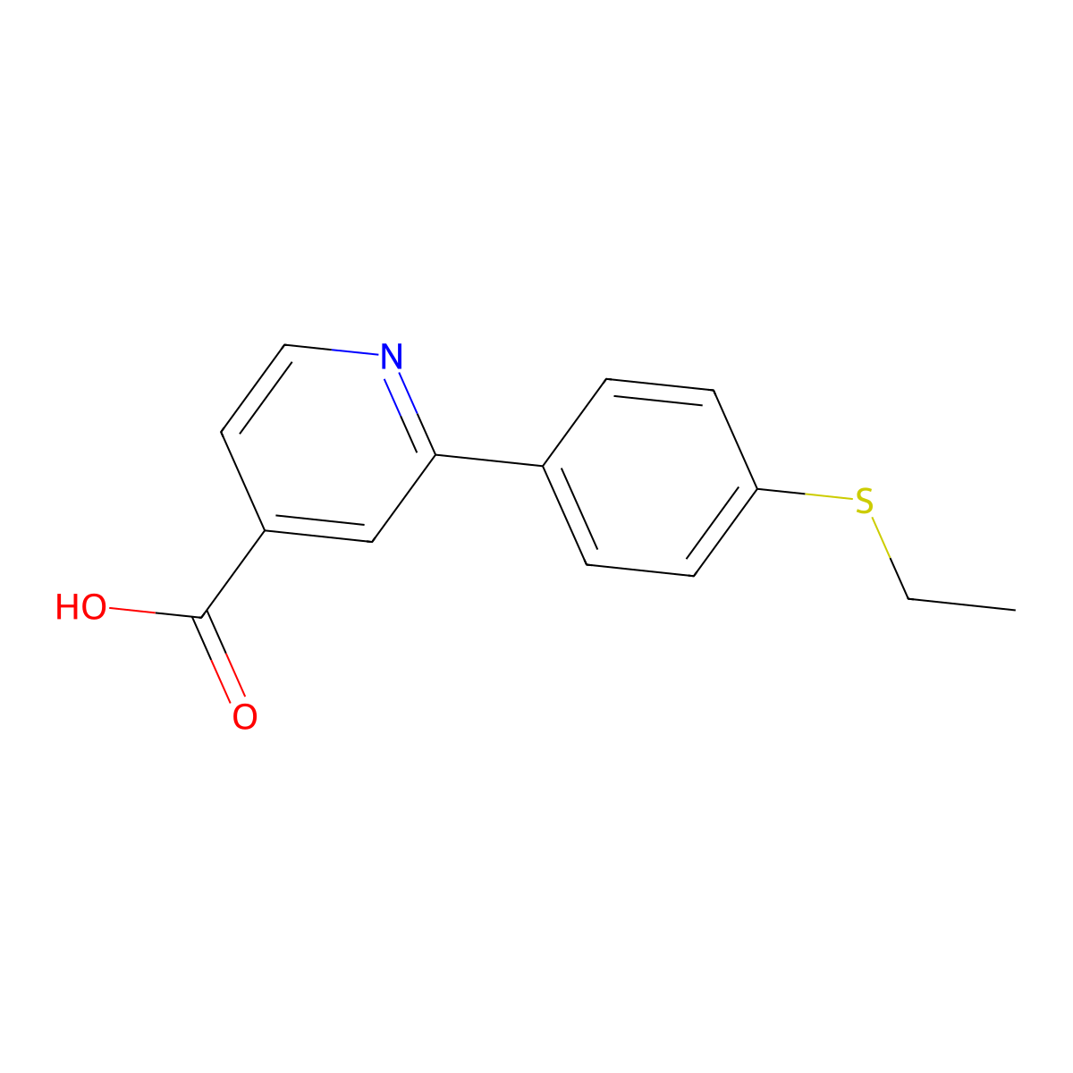 2-(4-Ethylthiophenyl)isonicotinic acid molecular structure, CAS 1261899-44-8