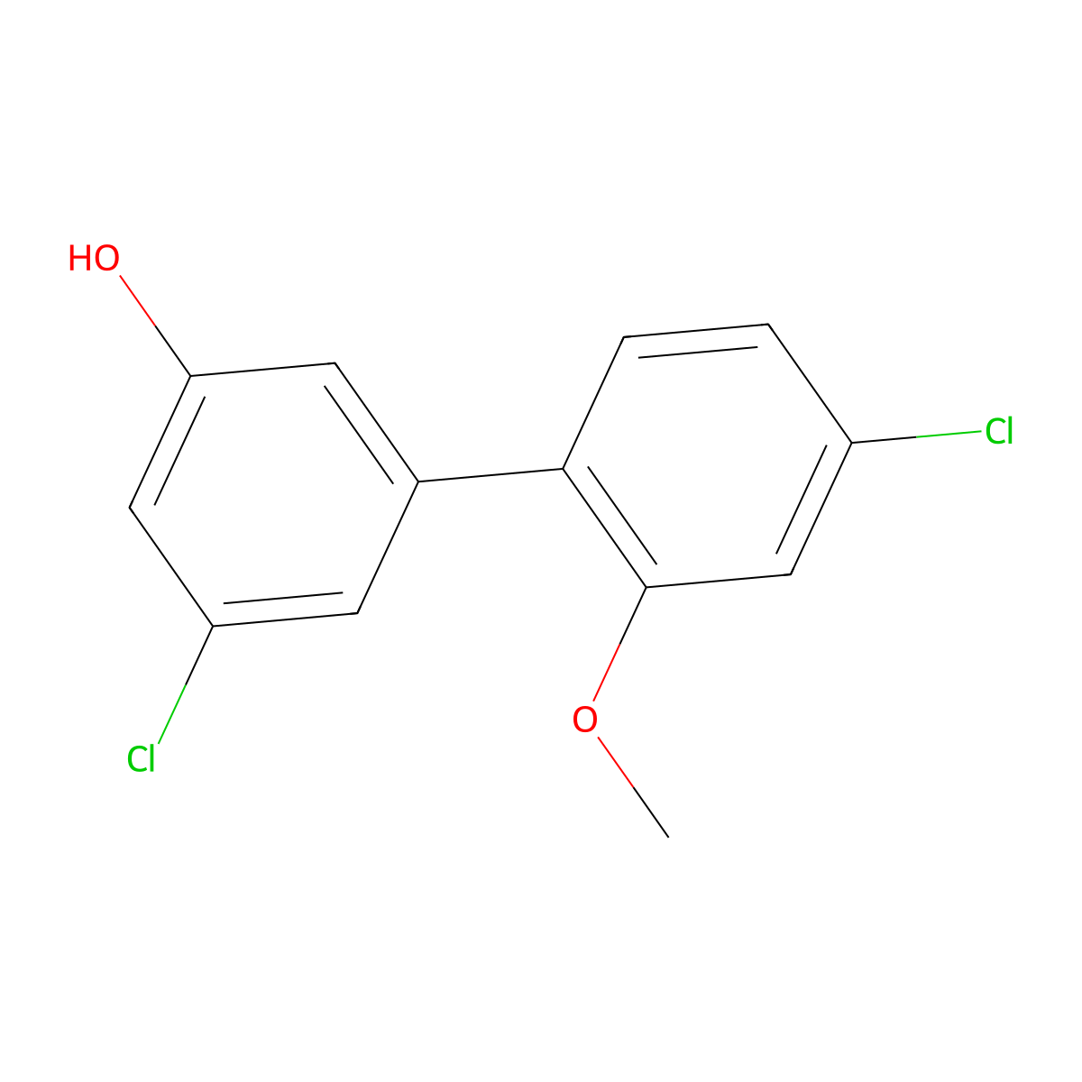 3-Chloro-5-(4-chloro-2-methoxyphenyl)phenol molecular structure, CAS 1261899-45-9