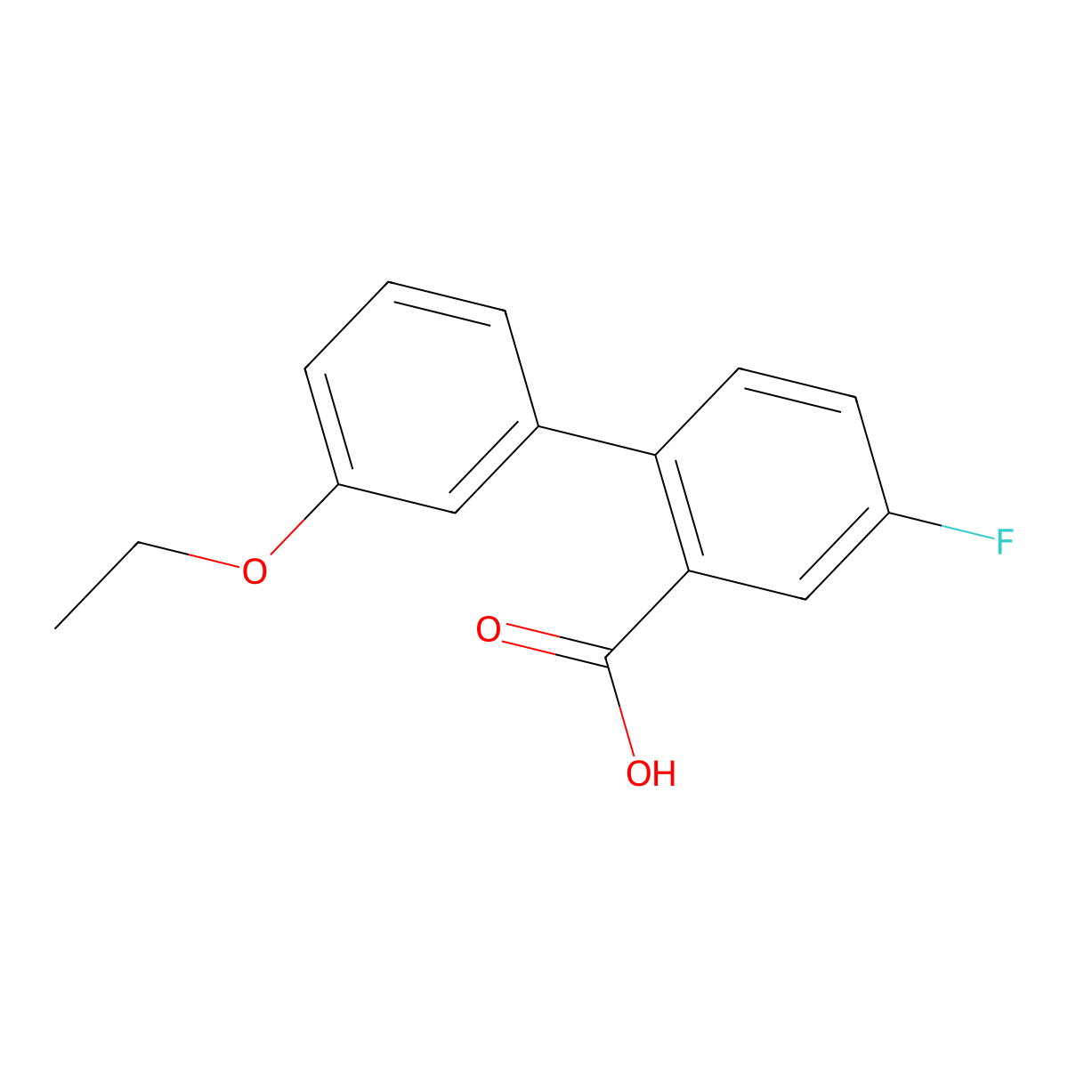 2-(3-Ethoxyphenyl)-5-fluorobenzoic acid molecular structure, CAS 1261899-52-8
