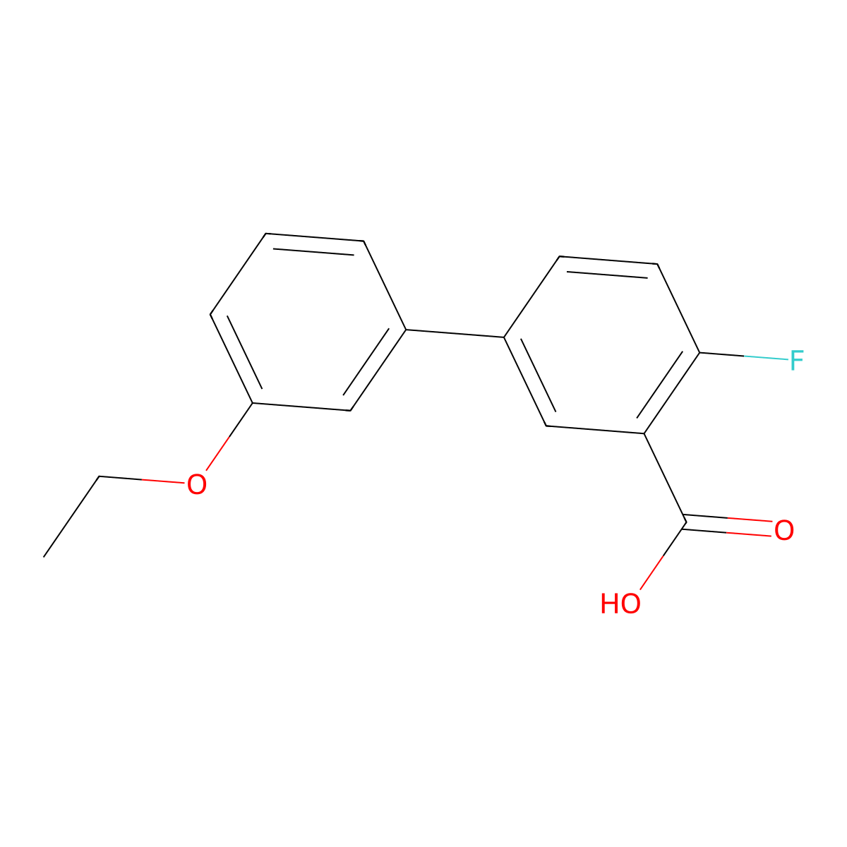 5-(3-Ethoxyphenyl)-2-fluorobenzoic acid molecular structure, CAS 1261899-56-2