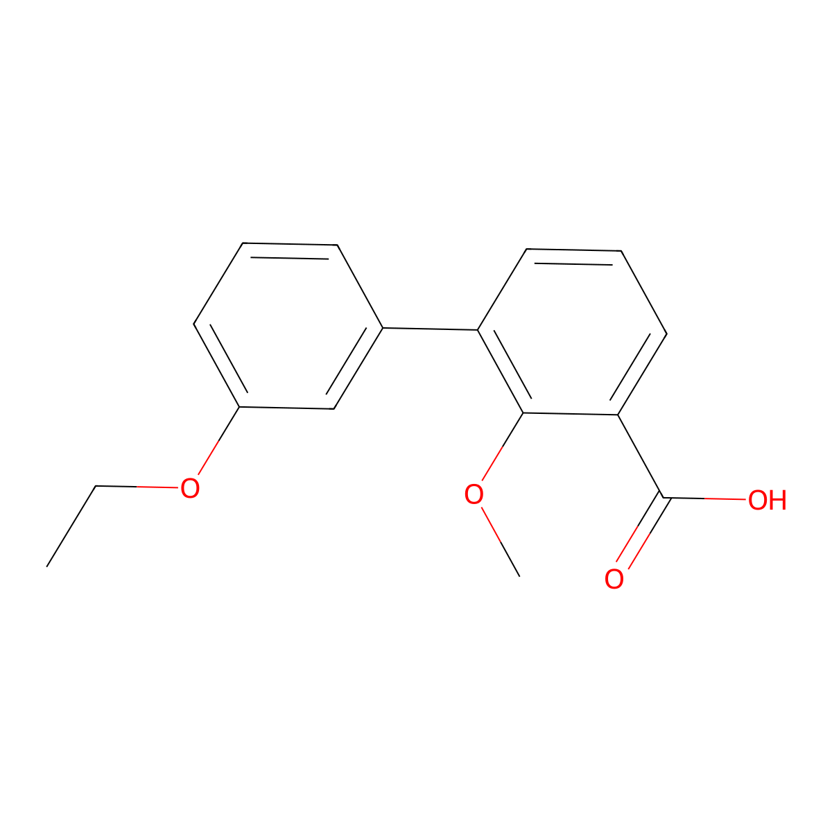 3-(3-Ethoxyphenyl)-2-methoxybenzoic acid molecular structure, CAS 1261899-60-8
