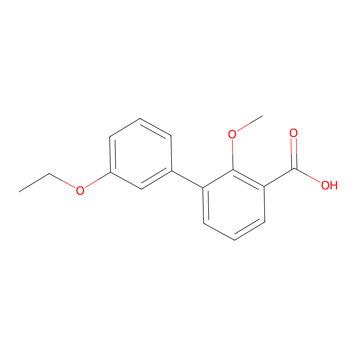 3-(3-Ethoxyphenyl)-2-methoxybenzoic acid molecular structure, CAS 1261899-60-8
