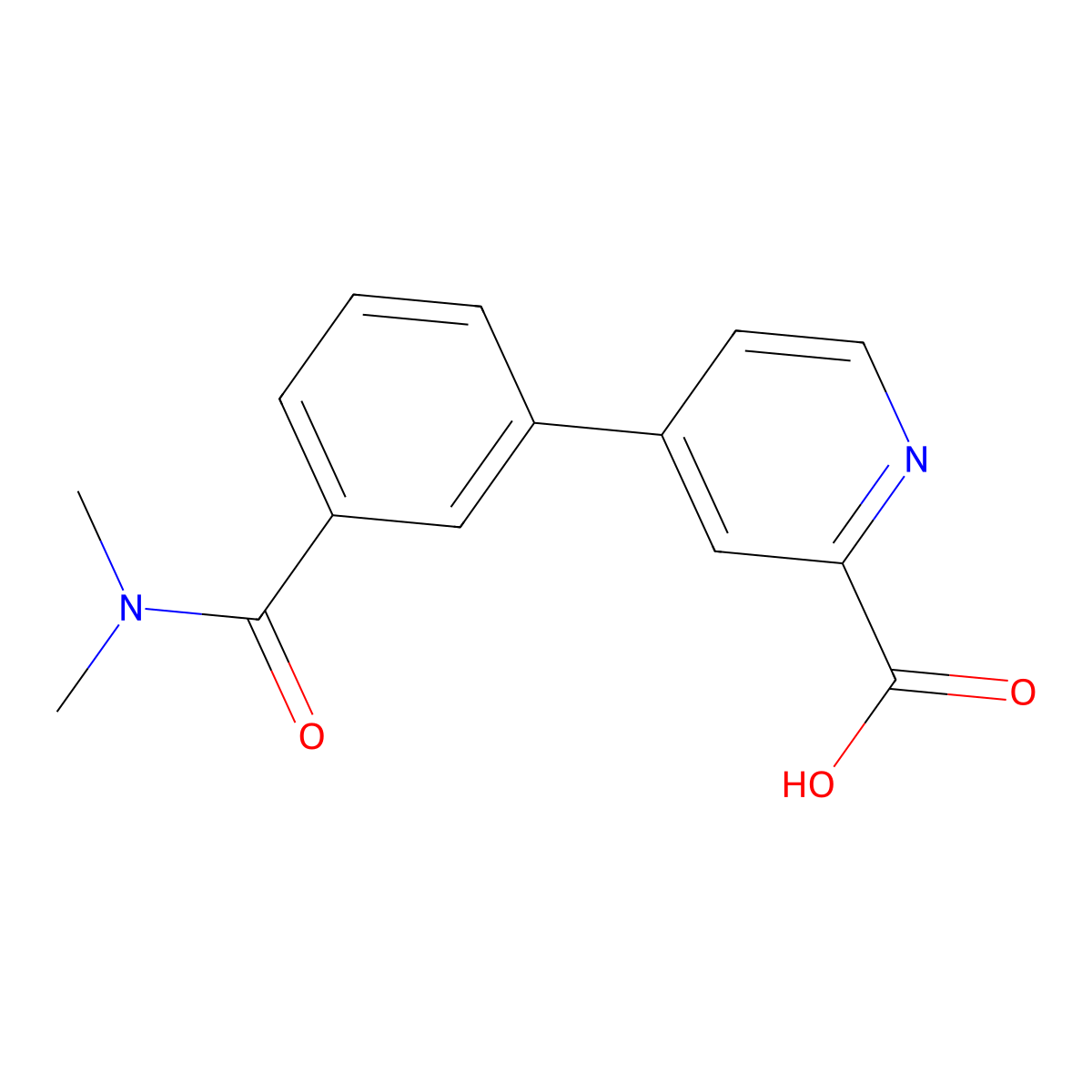 4-[3-(N,N-Dimethylaminocarbonyl)phenyl]picolinic acid molecular structure, CAS 1261899-65-3