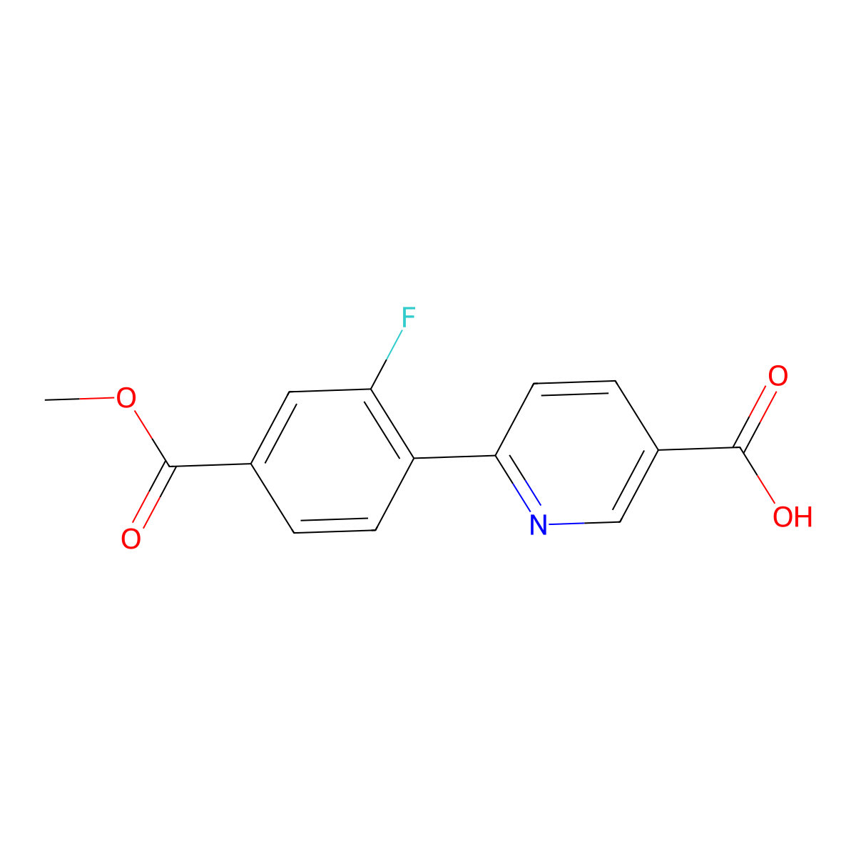 6-(2-Fluoro-4-methoxycarbonylphenyl)nicotinic acid molecular structure, CAS 1261899-69-7