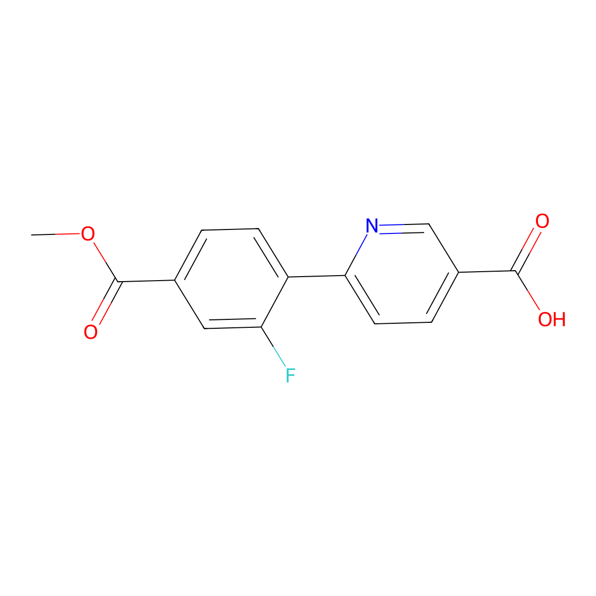 6-(2-Fluoro-4-methoxycarbonylphenyl)nicotinic acid molecular structure, CAS 1261899-69-7