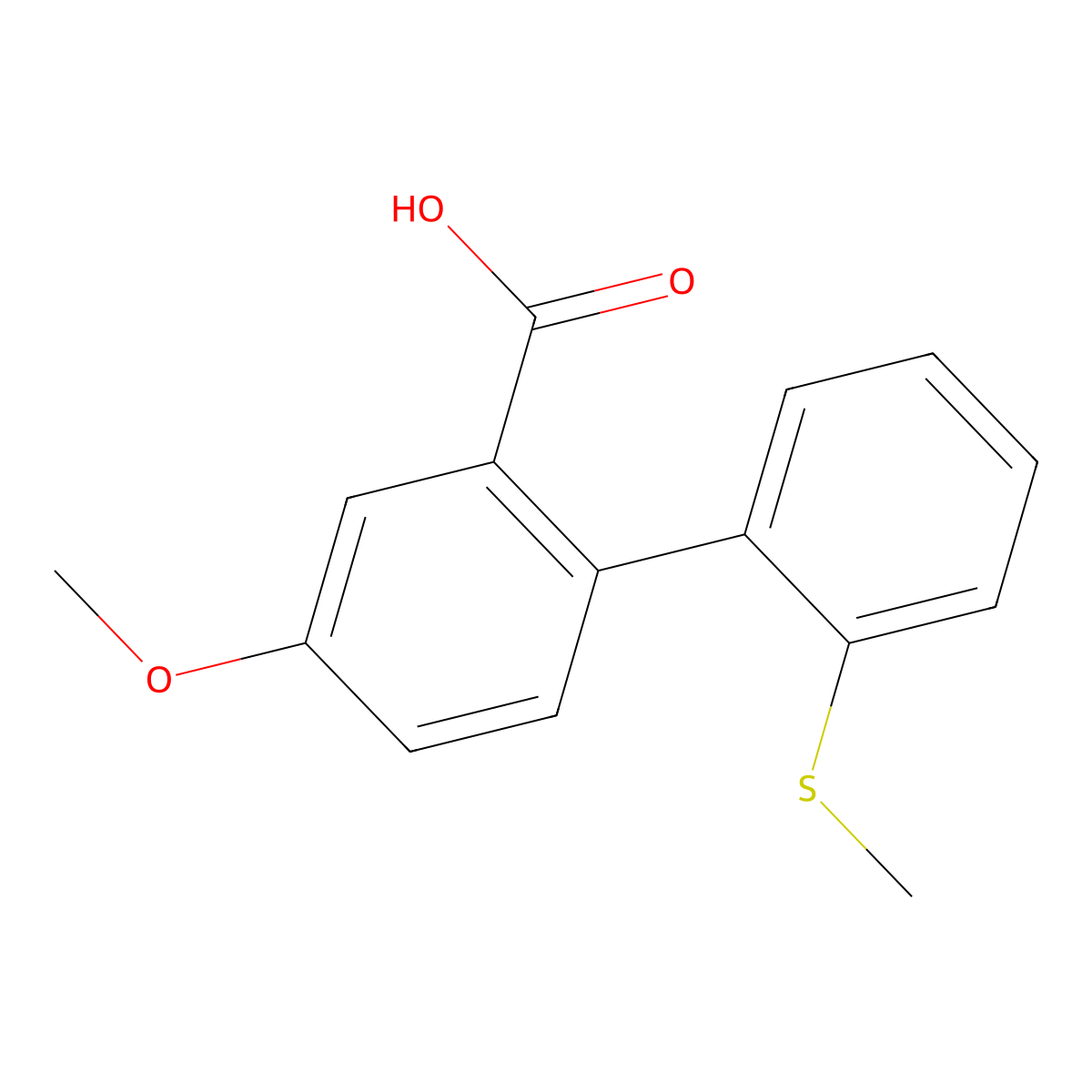 5-Methoxy-2-(2-methylthiophenyl)benzoic acid molecular structure, CAS 1261899-91-5