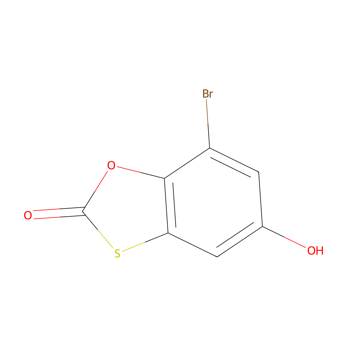 7-bromo-5-hydroxy-2H-1,3-benzoxathiol-2-one molecular structure, CAS 126190-09-8