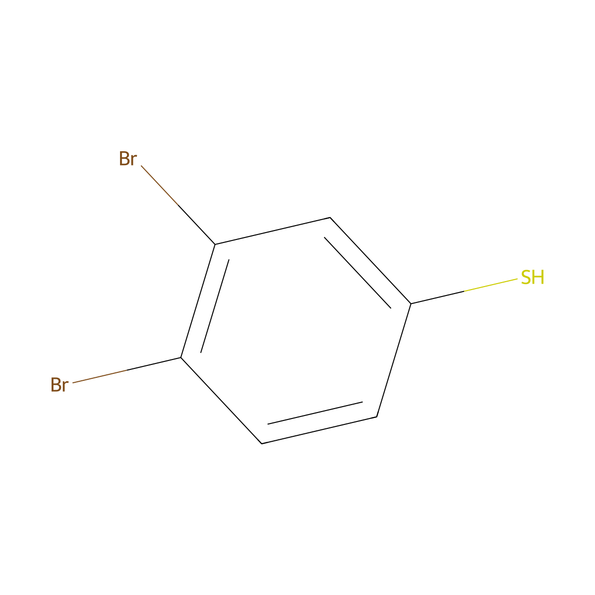3,4-Dibromobenzenethiol molecular structure, CAS 126190-12-3