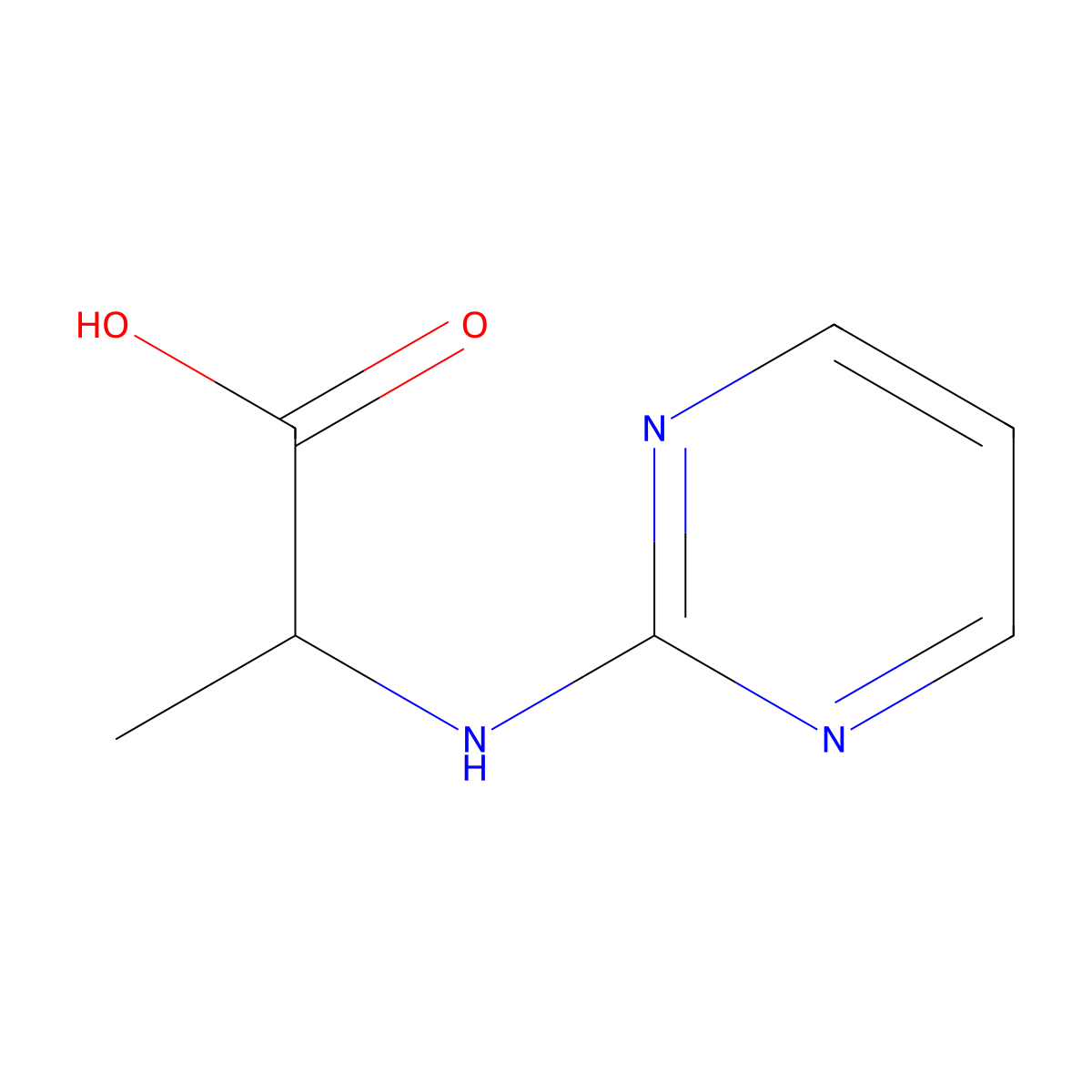 2-(Pyrimidin-2-ylamino)-propionic acid molecular structure, CAS 126190-31-6