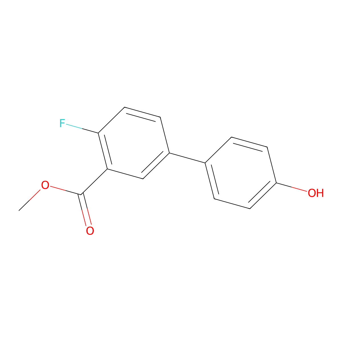 Methyl 4-fluoro-4'-hydroxybiphenyl-3-carboxylate molecular structure, CAS 1261900-28-0