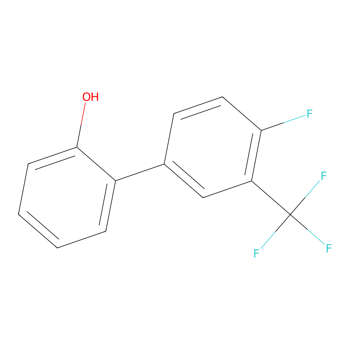 2-(4-Fluoro-3-trifluoromethylphenyl)phenol molecular structure, CAS 1261900-30-4