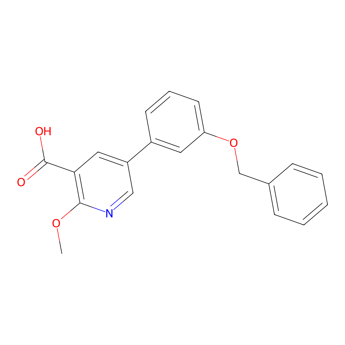 5-(3-Benzyloxyphenyl)-2-methoxynicotinic acid molecular structure, CAS 1261900-31-5