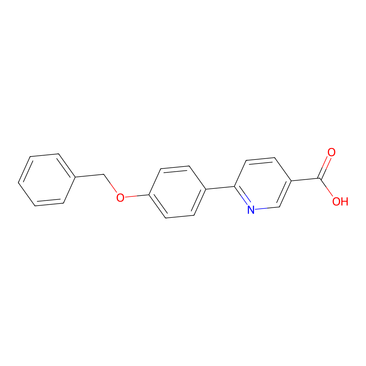6-(4-Benzyloxyphenyl)nicotinic acid molecular structure, CAS 1261900-35-9