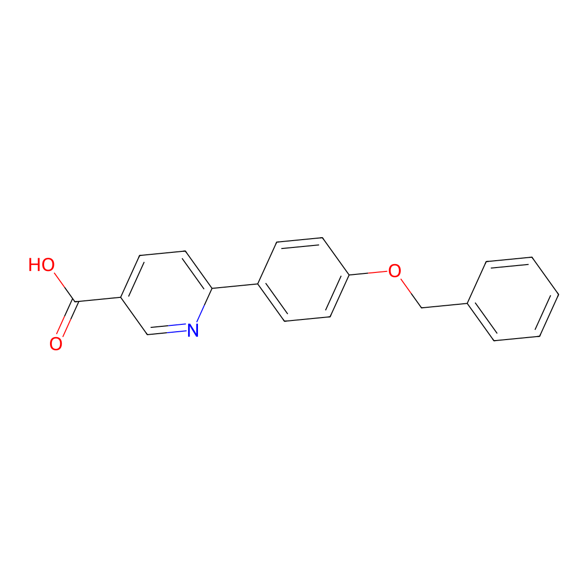6-(4-Benzyloxyphenyl)nicotinic acid molecular structure, CAS 1261900-35-9