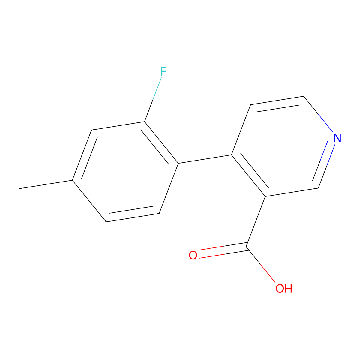 4-(2-Fluoro-4-methylphenyl)nicotinic acid molecular structure, CAS 1261900-39-3