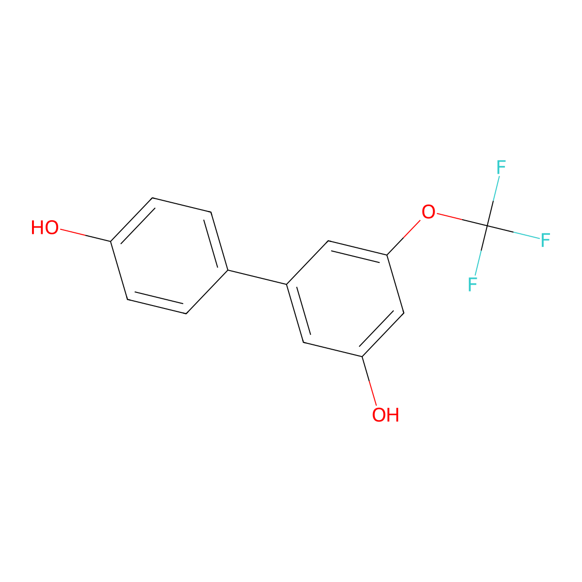 5-(4-Hydroxyphenyl)-3-trifluoromethoxyphenol molecular structure, CAS 1261900-60-0