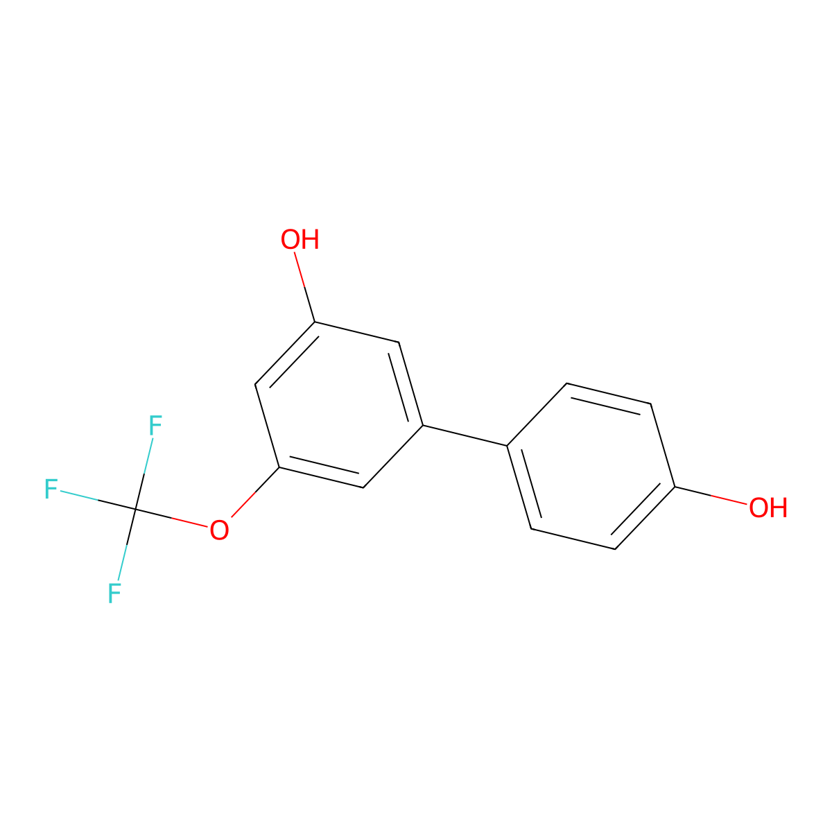 5-(4-Hydroxyphenyl)-3-trifluoromethoxyphenol molecular structure, CAS 1261900-60-0