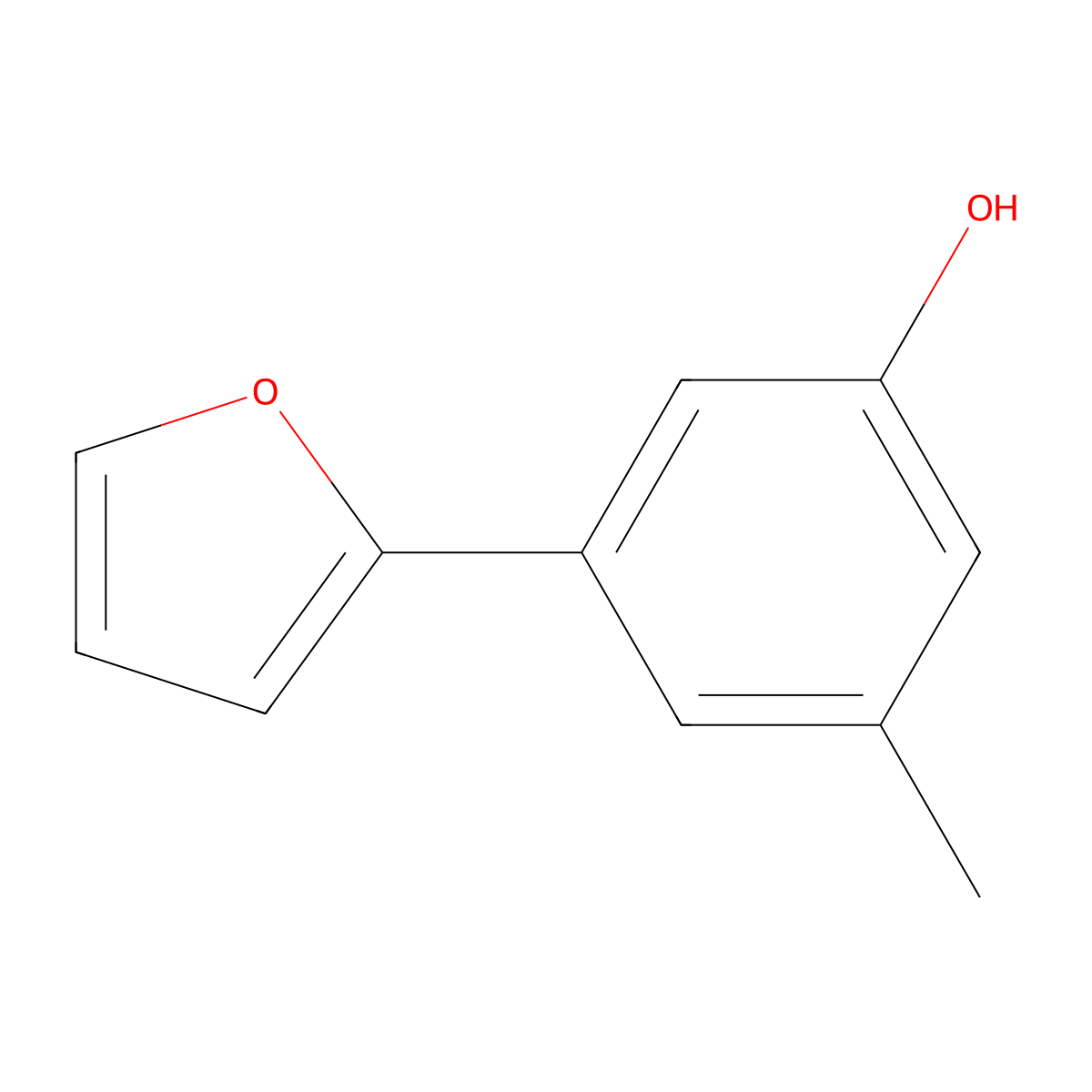 3-(Furan-2-yl)-5-methylphenol molecular structure, CAS 1261900-61-1