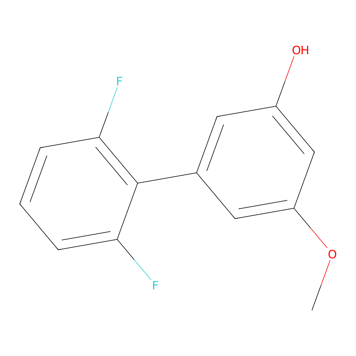 2',6'-Difluoro-5-methoxy[1,1'-biphenyl]-3-ol molecular structure, CAS 1261900-62-2