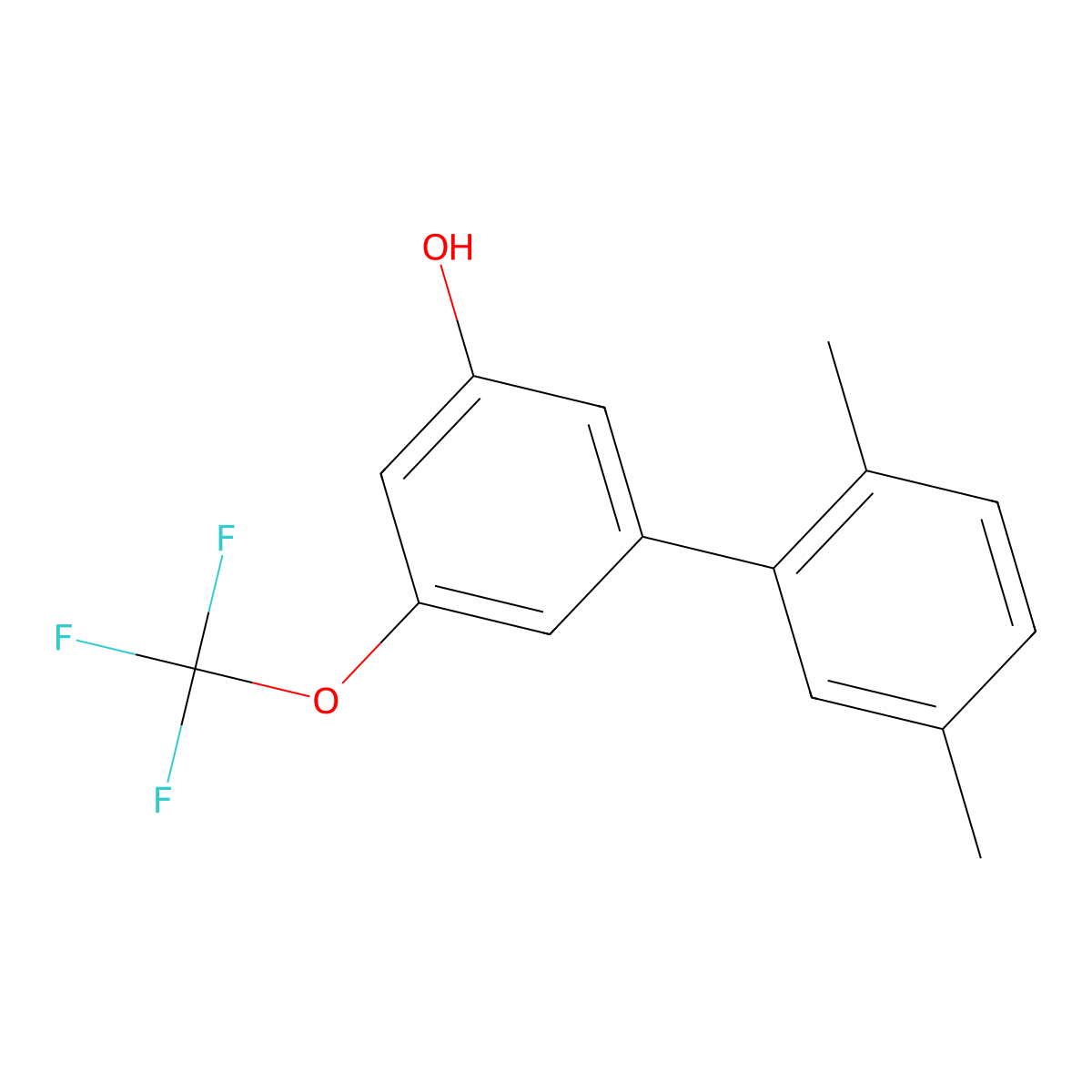5-(2,5-Dimethylphenyl)-3-trifluoromethoxyphenol molecular structure, CAS 1261900-66-6