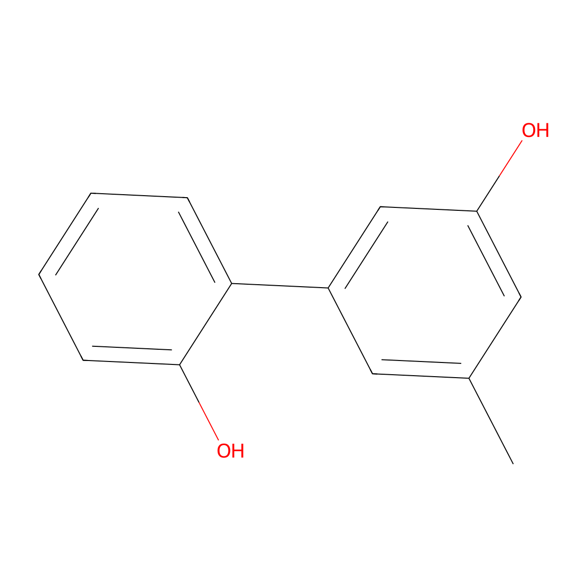 5-(2-Hydroxyphenyl)-3-methylphenol molecular structure, CAS 1261900-67-7