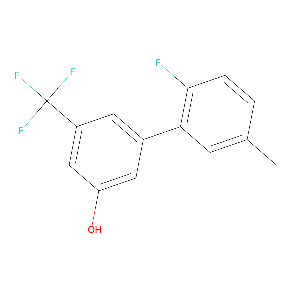 5-(2-Fluoro-5-methylphenyl)-3-trifluoromethylphenol molecular structure, CAS 1261900-71-3