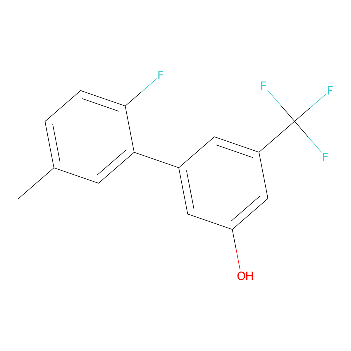 5-(2-Fluoro-5-methylphenyl)-3-trifluoromethylphenol molecular structure, CAS 1261900-71-3