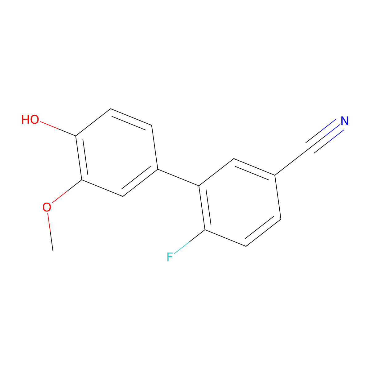 4-(5-Cyano-2-fluorophenyl)-2-methoxyphenol molecular structure, CAS 1261900-73-5