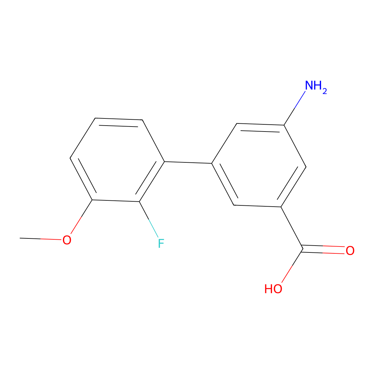 3-Amino-5-(2-fluoro-3-methoxyphenyl)benzoic acid molecular structure, CAS 1261900-74-6