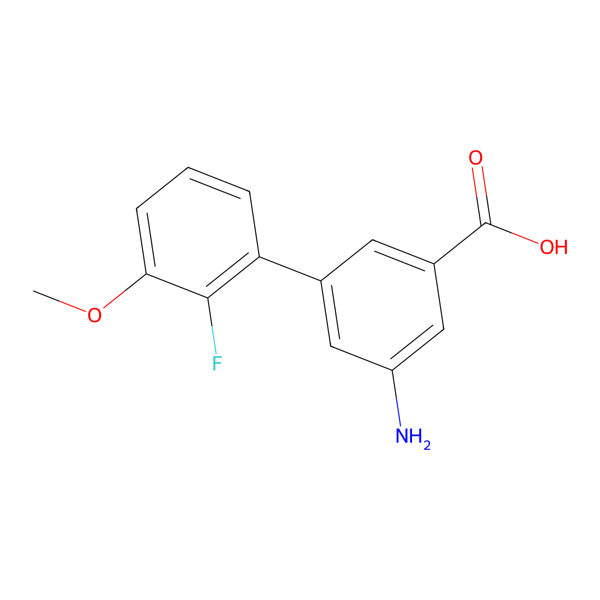3-Amino-5-(2-fluoro-3-methoxyphenyl)benzoic acid molecular structure, CAS 1261900-74-6